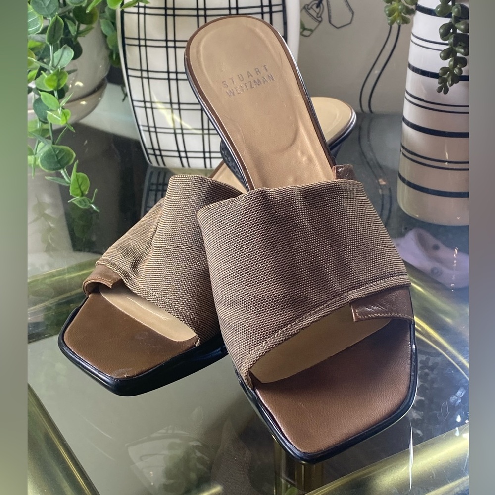 Stuart Weitzman Margin Wedge Mules - image 1